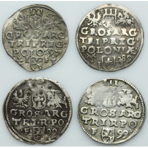 Lot, Sigismund III Vasa, 3 Goschen (4 pcs.)