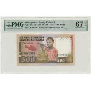 Madagascar, 500 Francs = 100 Ariary (1983-87) - PMG 67 EPQ