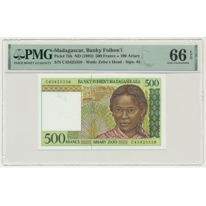 Madagascar, 500 Francs = 100 Ariary (1994) - PMG 66 EPQ