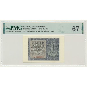 1 złoty 1940 - A - PMG 67 EPQ