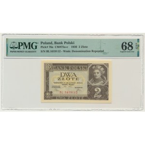 2 złote 1936 - BŁ - PMG 68 EPQ - TOP POP
