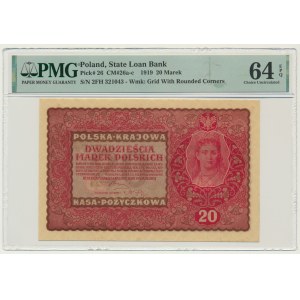 20 marek polskich 1919 - II Serja FH - PMG 64 EPQ