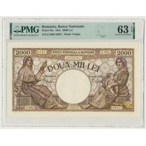 Romania, 2.000 Lei 1941 - PMG 63 EPQ