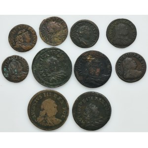 Lot, Augustus III of Poland, Schilling and Groschen (10 pcs.)