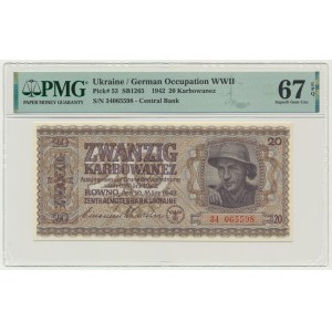 Ukraine, 20 Karbovanez 1942 - PMG 67 EPQ