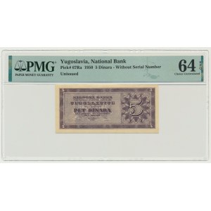 Yugoslavia. 5 Dinara 1950 - PMG 64 EPQ