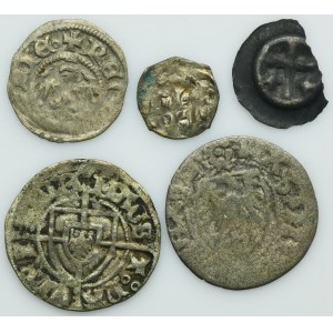Lot, Poland and Teutonic Order, Mix coins (5 pcs.)