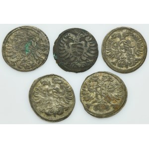 Lot, Silesia Habsburg rule, Leopold I, Gröschel (5 pcs.)