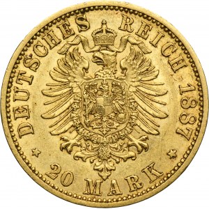 Allemagne, Royaume de Prusse, Guillaume Ier, 20 marks Berlin 1887 A