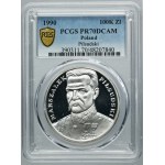 MAŁY TRYPTYK, 100.000 złotych 1990 Piłsudski - PCGS PR70 DCAM