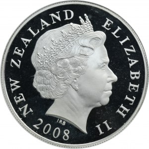 New Zealand, Elizabeth II, 5 Dollars Llantrisant 2008 - Hamillton's Frog - GCN PR67