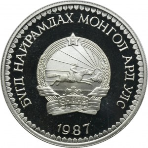 Mongolia, 25 Tögrög 1987 - Snow leopard - GCN PR69