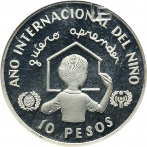 Dominican Republic, 10 Pesos Balerna 1982 - International Year of the Child - GCN PR64