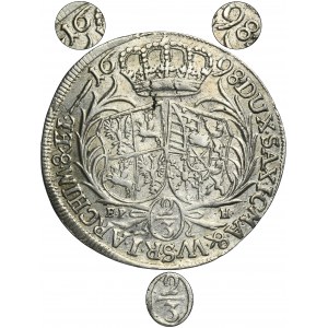 August II the Strong, 2/3 Thaler (gulden) Leipzig 1698 EPH -RARE
