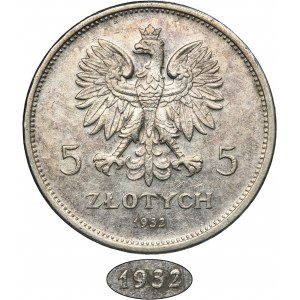 Nike, 5 złotych Warszawa 1932 - NAJRZADSZA MONETA II RP