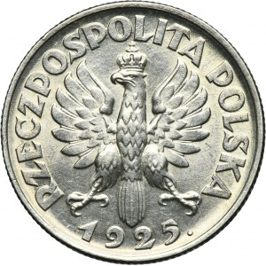Kobieta i kłosy, 1 złoty Londyn 1925 - kropka po dacie