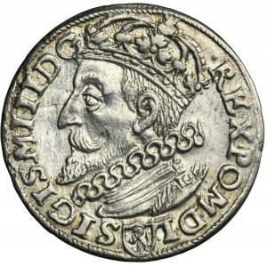 Sigismund III Vasa, 3 Groschen Krakau 1601 - left head