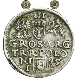 Sigismund III. Vasa, Trojak Olkusz 1595 - DREIBEINIGER Pfeil hinter Krone