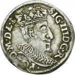 Sigismund III. Vasa, Trojak Olkusz 1595 - DREIBEINIGER Pfeil hinter Krone