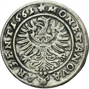 Silesia, Duchy of Liegnitz-Brieg-Wohlau, Ludwig IV, 3 Kreuzer Brieg 1661 EW