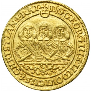 Silesia, Duchy of Liegnitz-Brieg-Wohlau, Georg III, Ludwig IV and Christian, Ducat Brieg 1660 - HYBRID, VERY RARE