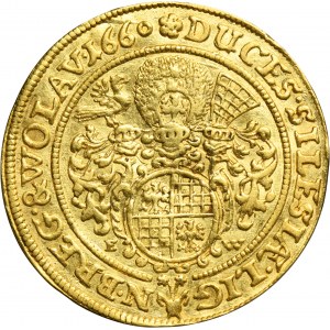 Silesia, Duchy of Liegnitz-Brieg-Wohlau, Georg III, Ludwig IV and Christian, Ducat Brieg 1660 - HYBRID, VERY RARE