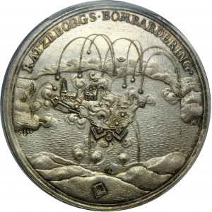 Denmark, Christian V, Medal bombardment of Ratzeburg and conclusion of peace 1693 - PCGS SP66 - ex. Karsten Kold