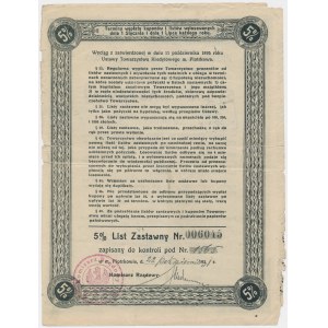 TKM Piotrków, 5% list zastawny, 250 zł, 1925