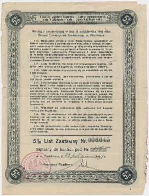 TKM Piotrków, 5% list zastawny, 250 zł, 1925