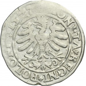 Sigismund I the Old, Groschen Krakau 1527 - EXTREMELY RARE, crown rim without decorations