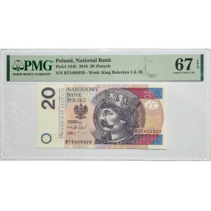 20 złotych 2016 - BT - PMG 67 EPQ