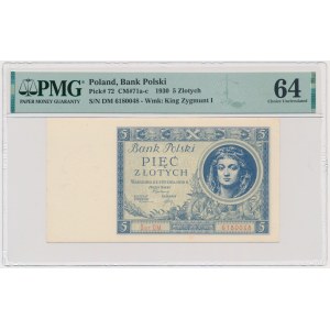 5 gold 1930 - Ser.DM. - PMG 64