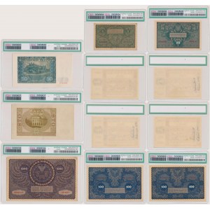 Zestaw, banknoty oraz cegiełki w gradingu GDA (11 szt.)