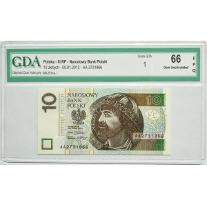 10 złotych 2012 - AA - GDA 66 EPQ