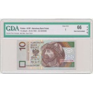 10 złotych 1994 - AA - GDA 66 EPQ