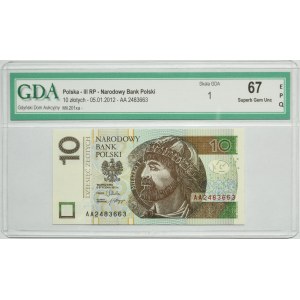 10 złotych 2012 - AA - GDA 67 EPQ