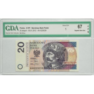 20 złotych 2012 - AA - GDA 67 EPQ