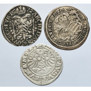 Lot, Austria, Ferdinand II and Leopold I, 3 Kreuzer (3 pcs.)
