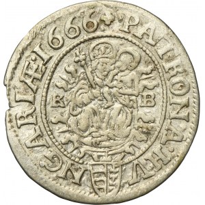 Hungary, Leopold I, 3 Kreuzer Kremnitz 1666 KB