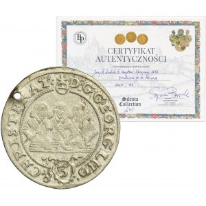 Silesia, Duchy of Liegnitz-Brieg-Wohlau, Georg III, Ludwig IV, Christian, 3 Kreuzer Brieg 1656 - RARE, ILUSTRATED