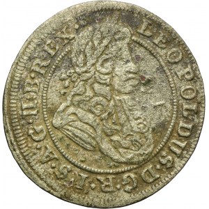 Silesia, Habsburg rule, Leopold I, 1 Kreuzer Brieg 1700 CB