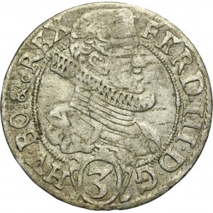 Silesia, Habsburg rule, Ferdinand III, 3 Kreuzer Glatz 1628 PH