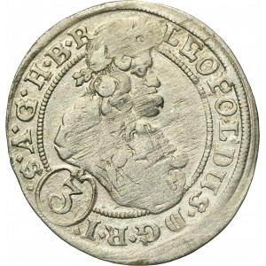 Silesia, Habsburg rule, Leopold I, 3 Kreuzer Brieg 1698 CB - UNLISTED