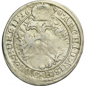Silesia, Habsburg rule, Leopold I, 3 Kreuzer Brieg 1698 CB - UNLISTED