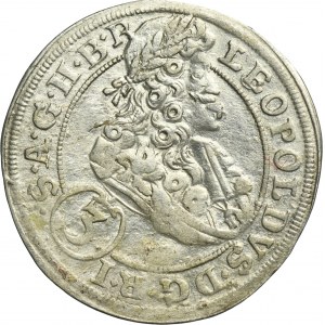 Silesia, Habsburg rule, Leopold I, 3 Kreuzer Brieg 1699 CB