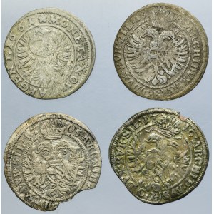 Lot, Silesia and Silesia Habsburg rule, 3 Kreuzer Brieg (4 pcs.)