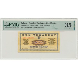 Pewex, 10 centów 1969 - GB - PMG 35
