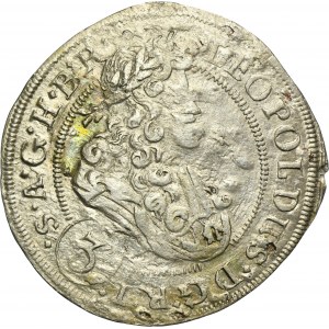Silesia, Habsburg rule, Leopold I, 3 Kreuzer Breslau 1698 MMW
