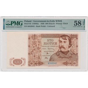 100 złotych 1939 - K - PMG 58 EPQ