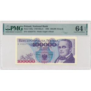 100.000 złotych 1993 - A - PMG 64 EPQ - pierwsza seria
